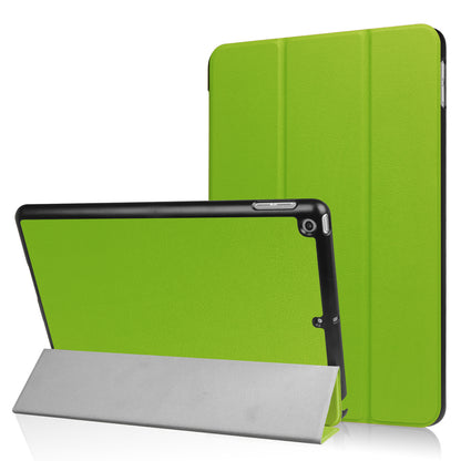 For iPad 9.7 (2018) / 9.7 (2017) Tri-fold Stand Lightweight Full Protection Smart Leather Tablet Case Cover