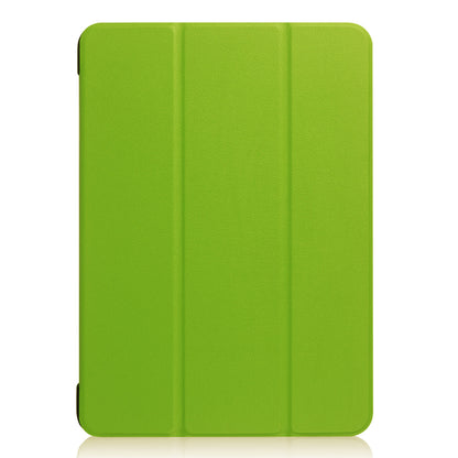 For iPad 9.7 (2018) / 9.7 (2017) Tri-fold Stand Lightweight Full Protection Smart Leather Tablet Case Cover