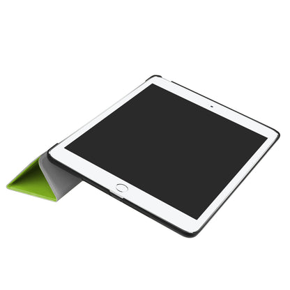 For iPad 9.7 (2018) / 9.7 (2017) Tri-fold Stand Lightweight Full Protection Smart Leather Tablet Case Cover