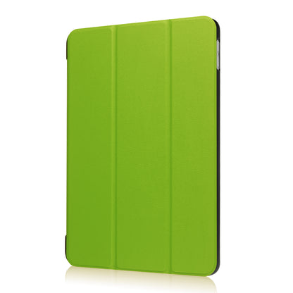 For iPad 9.7 (2018) / 9.7 (2017) Tri-fold Stand Lightweight Full Protection Smart Leather Tablet Case Cover