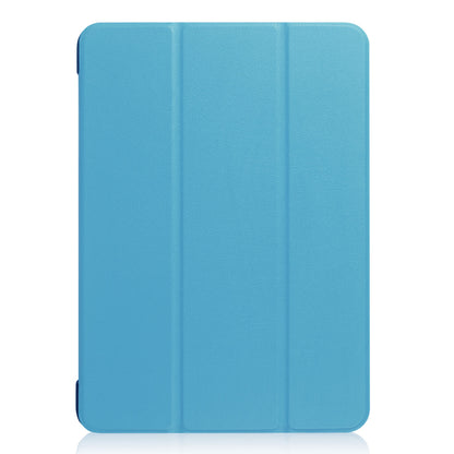 For iPad 9.7 (2018) / 9.7 (2017) Tri-fold Stand Lightweight Full Protection Smart Leather Tablet Case Cover