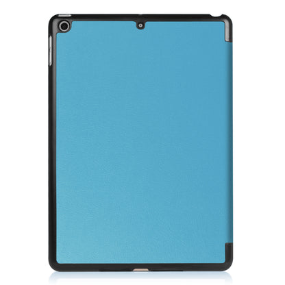 For iPad 9.7 (2018) / 9.7 (2017) Tri-fold Stand Lightweight Full Protection Smart Leather Tablet Case Cover
