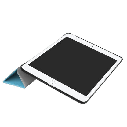 For iPad 9.7 (2018) / 9.7 (2017) Tri-fold Stand Lightweight Full Protection Smart Leather Tablet Case Cover