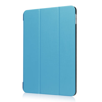 For iPad 9.7 (2018) / 9.7 (2017) Tri-fold Stand Lightweight Full Protection Smart Leather Tablet Case Cover