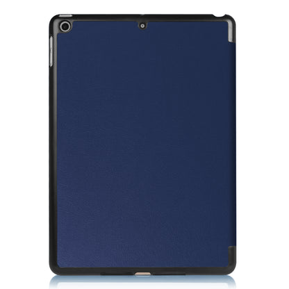 For iPad 9.7 (2018) / 9.7 (2017) Tri-fold Stand Lightweight Full Protection Smart Leather Tablet Case Cover