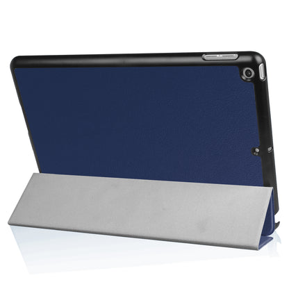 For iPad 9.7 (2018) / 9.7 (2017) Tri-fold Stand Lightweight Full Protection Smart Leather Tablet Case Cover
