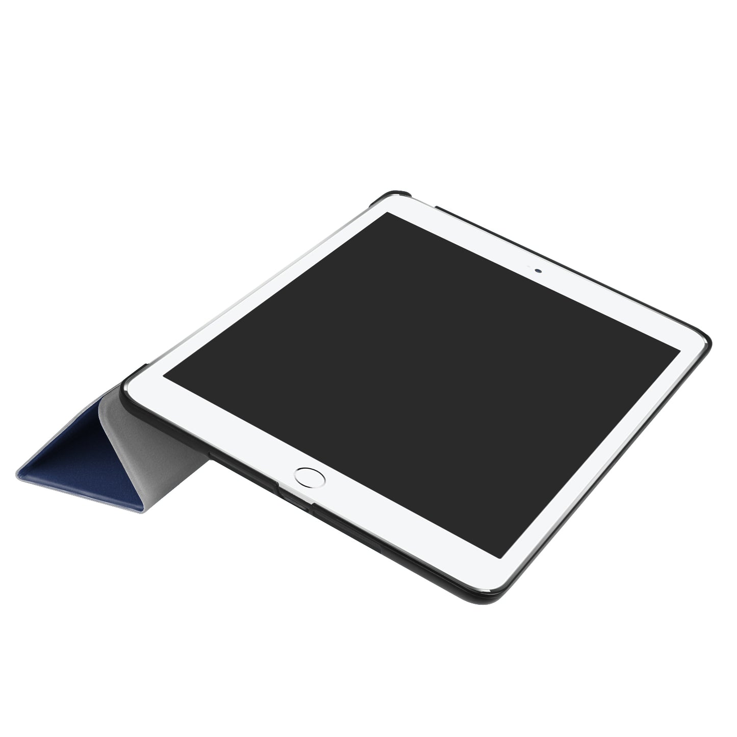 For iPad 9.7 (2018) / 9.7 (2017) Tri-fold Stand Lightweight Full Protection Smart Leather Tablet Case Cover