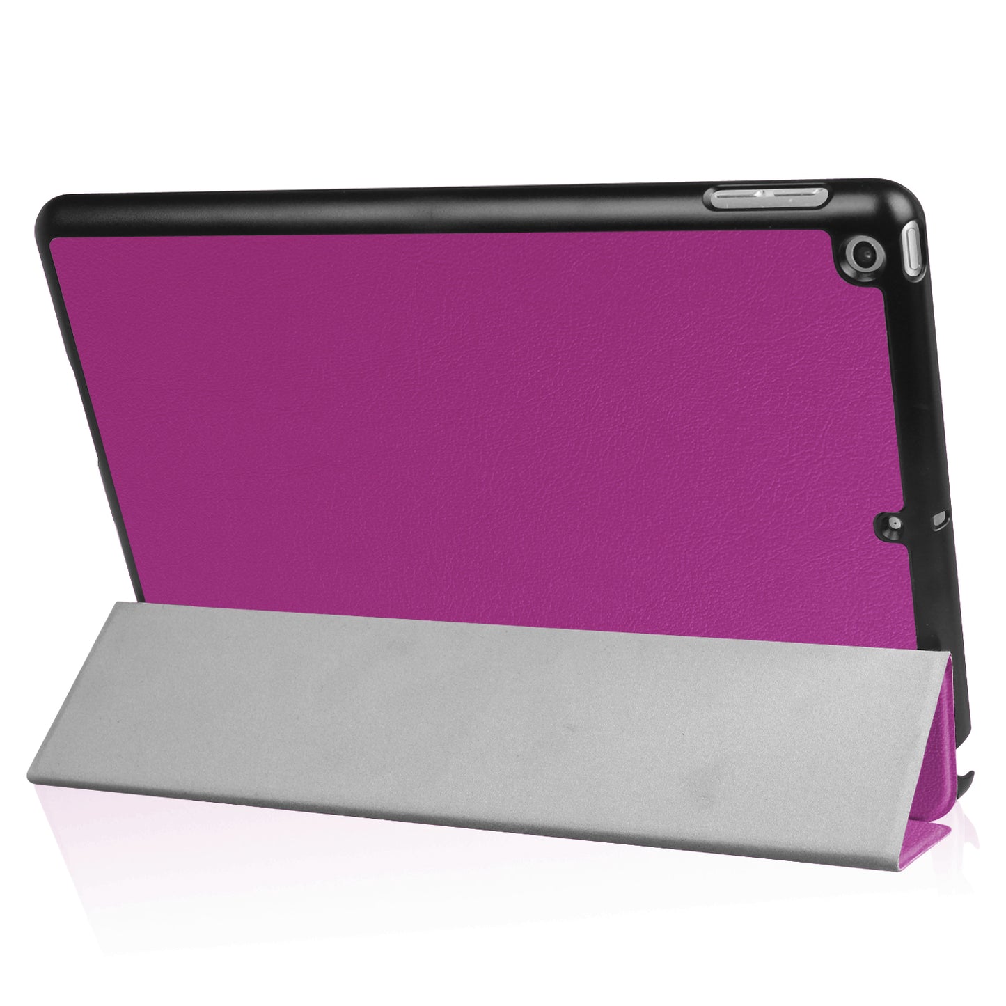 For iPad 9.7 (2018) / 9.7 (2017) Tri-fold Stand Lightweight Full Protection Smart Leather Tablet Case Cover