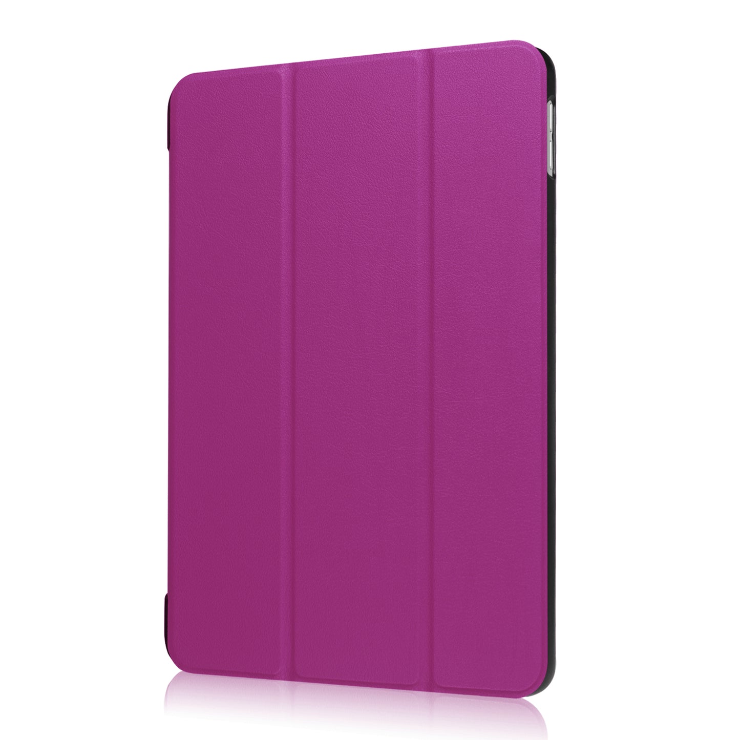 For iPad 9.7 (2018) / 9.7 (2017) Tri-fold Stand Lightweight Full Protection Smart Leather Tablet Case Cover