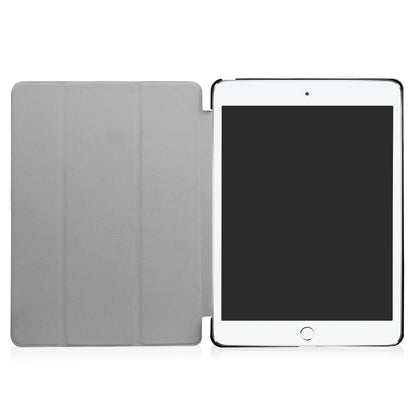For iPad 9.7 (2018) / 9.7 (2017) Tri-fold Stand Lightweight Full Protection Smart Leather Tablet Case Cover
