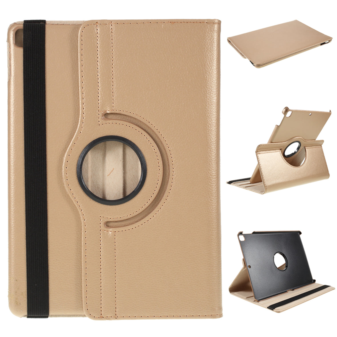 For iPad Air 10.5 (2019) / Pro 10.5 (2017) / iPad 10.2 (2021)/(2020)/(2019) 360-Rotary Stand Leather Tablet Case Litchi Grain