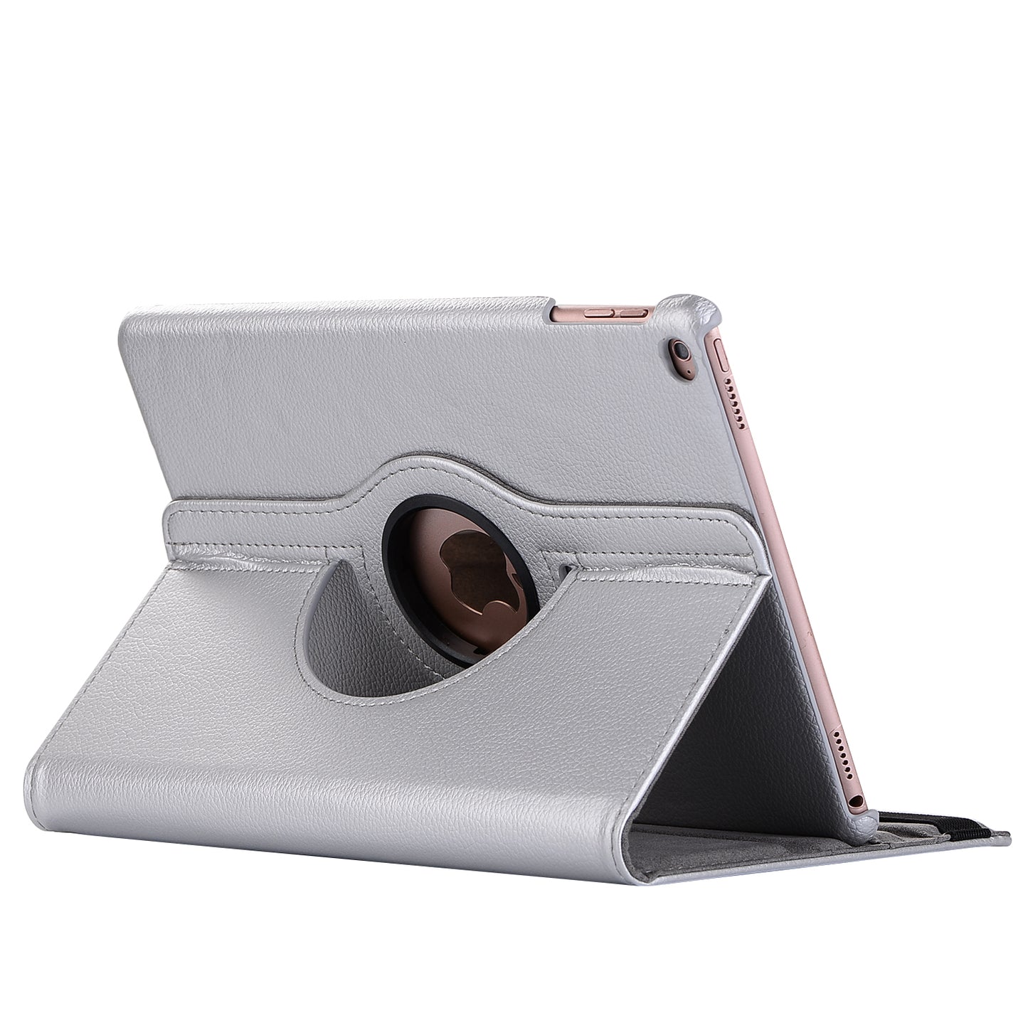 For iPad 9.7 (2018) / 9.7 (2017) Litchi Grain 360 Degree Rotary Stand Smart Leather Tablet Case