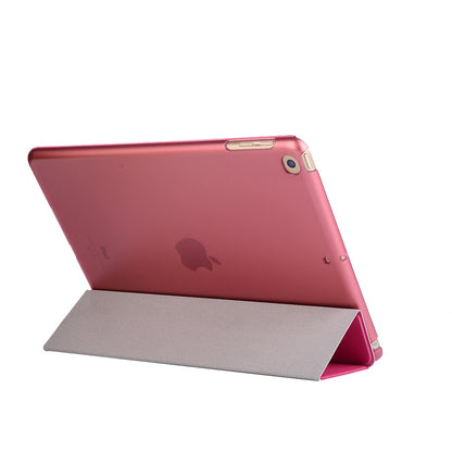For iPad 9.7 (2018) / 9.7 (2017) Silk Texture Origami Stand Smart Leather Sleep Case- Silver