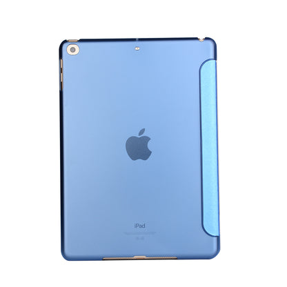 For iPad 9.7 (2018) / 9.7 (2017) Silk Texture Origami Stand Smart Leather Sleep Case- Silver