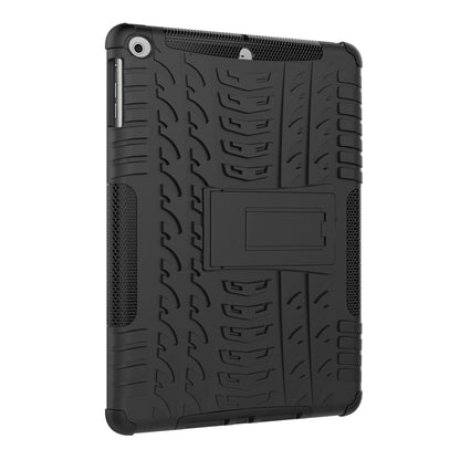 For iPad 9.7 (2018) / 9.7 (2017) Tyre Pattern Kickstand Hybrid PC + TPU Protective Case