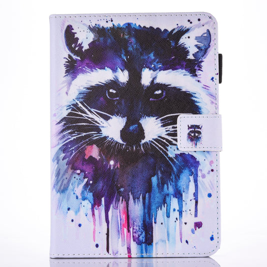 For iPad 9.7 (2018) / 9.7 (2017) Pattern Printing Leather Card Holder Tablet Case