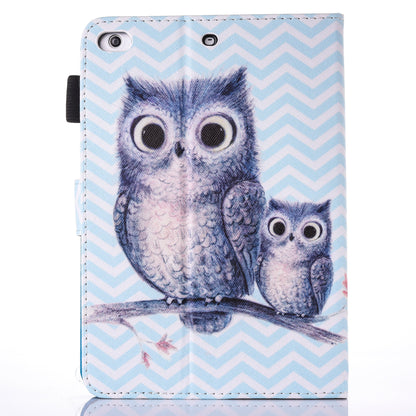 For iPad 9.7 (2018) / 9.7 (2017) Pattern Printing Leather Card Holder Tablet Case