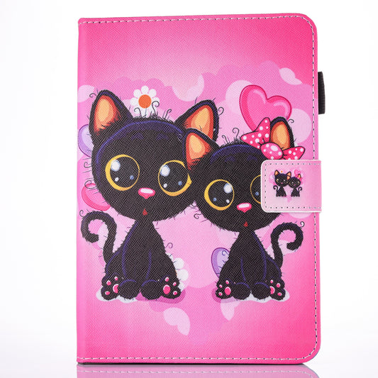 For iPad 9.7 (2018) / 9.7 (2017) Pattern Printing Leather Card Holder Tablet Case
