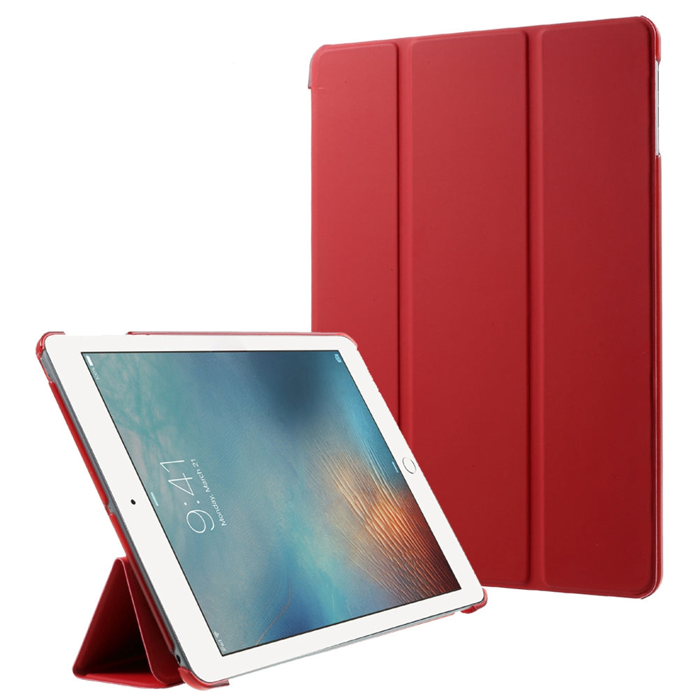 For iPad 9.7 (2018) / 9.7 (2017) Tri-fold Stand PU Leather + PC Case Accessory