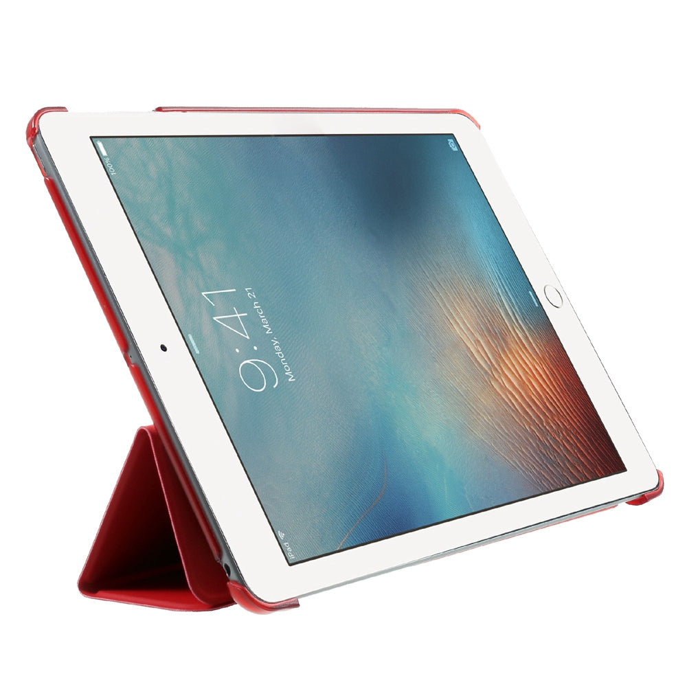 For iPad 9.7 (2018) / 9.7 (2017) Tri-fold Stand PU Leather + PC Case Accessory