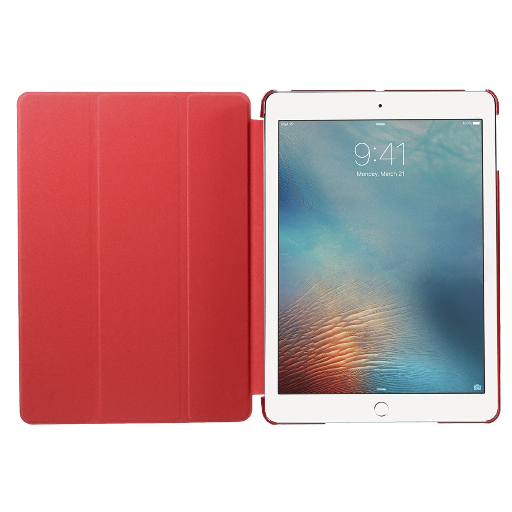 For iPad 9.7 (2018) / 9.7 (2017) Tri-fold Stand PU Leather + PC Case Accessory