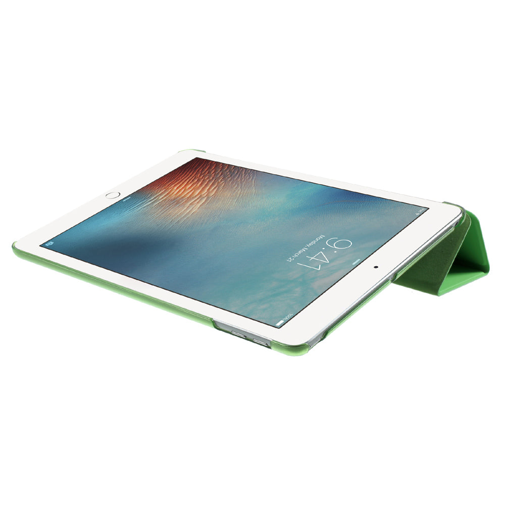 For iPad 9.7 (2018) / 9.7 (2017) Tri-fold Stand PU Leather + PC Case Accessory
