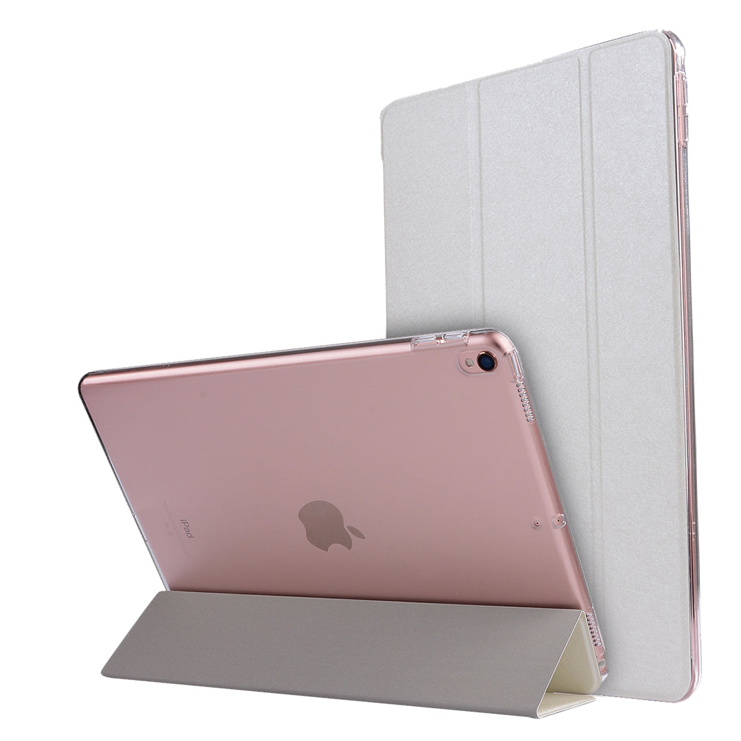 For iPad Air 10.5 (2019) / Pro 10.5 (2017) Tri-Fold Stand Smart Leather Case Silk Texture