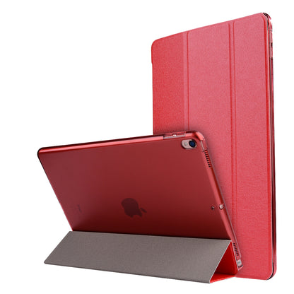 For iPad Air 10.5 (2019) / Pro 10.5 (2017) Tri-Fold Stand Smart Leather Case Silk Texture