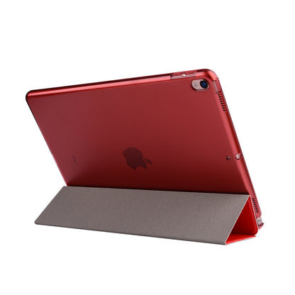 For iPad Air 10.5 (2019) / Pro 10.5 (2017) Tri-Fold Stand Smart Leather Case Silk Texture
