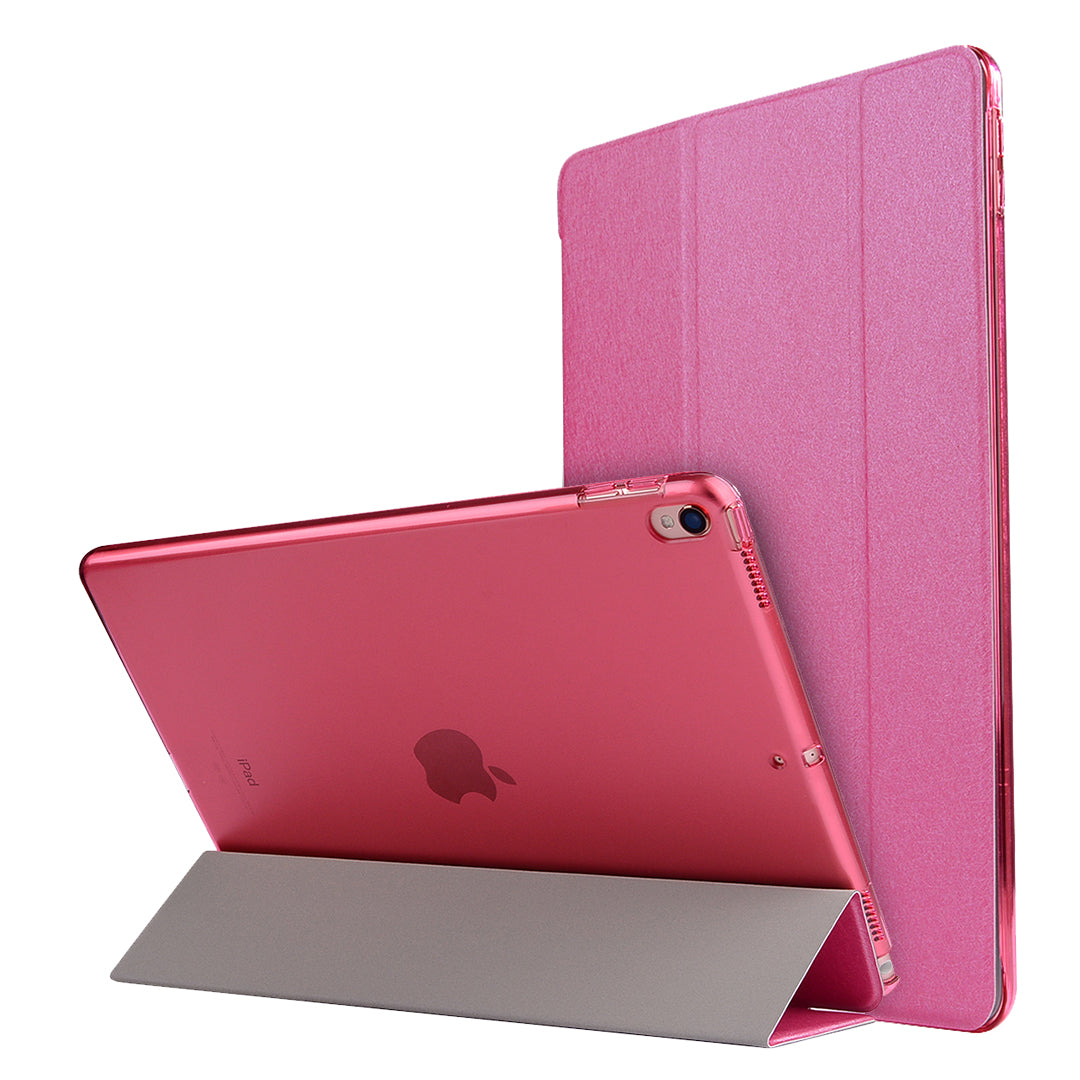 For iPad Air 10.5 (2019) / Pro 10.5 (2017) Tri-Fold Stand Smart Leather Case Silk Texture