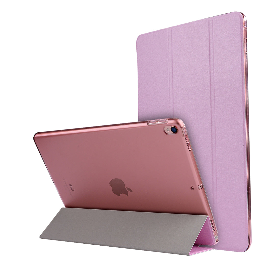 For iPad Air 10.5 (2019) / Pro 10.5 (2017) Tri-Fold Stand Smart Leather Case Silk Texture