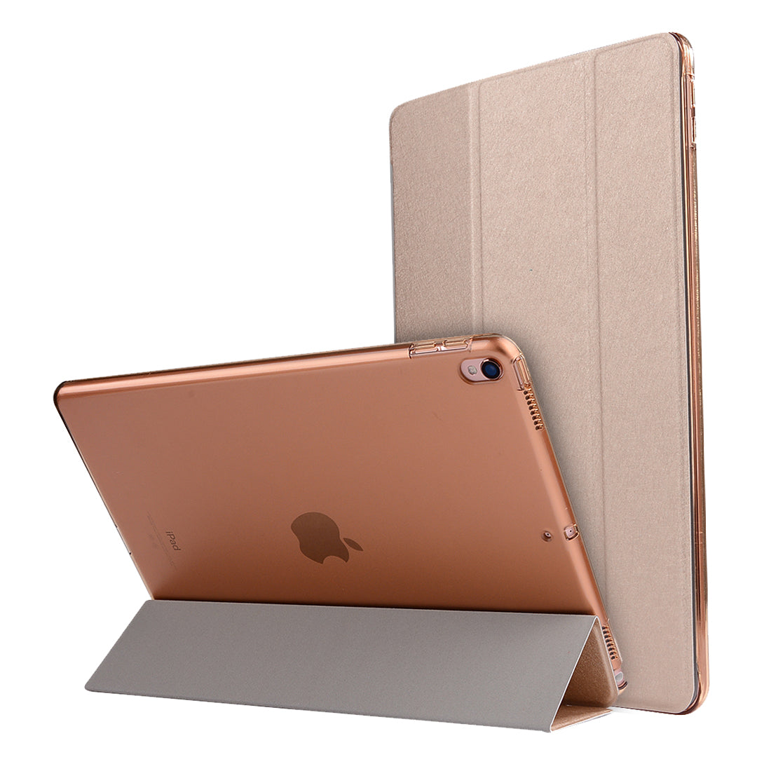 For iPad Air 10.5 (2019) / Pro 10.5 (2017) Tri-Fold Stand Smart Leather Case Silk Texture