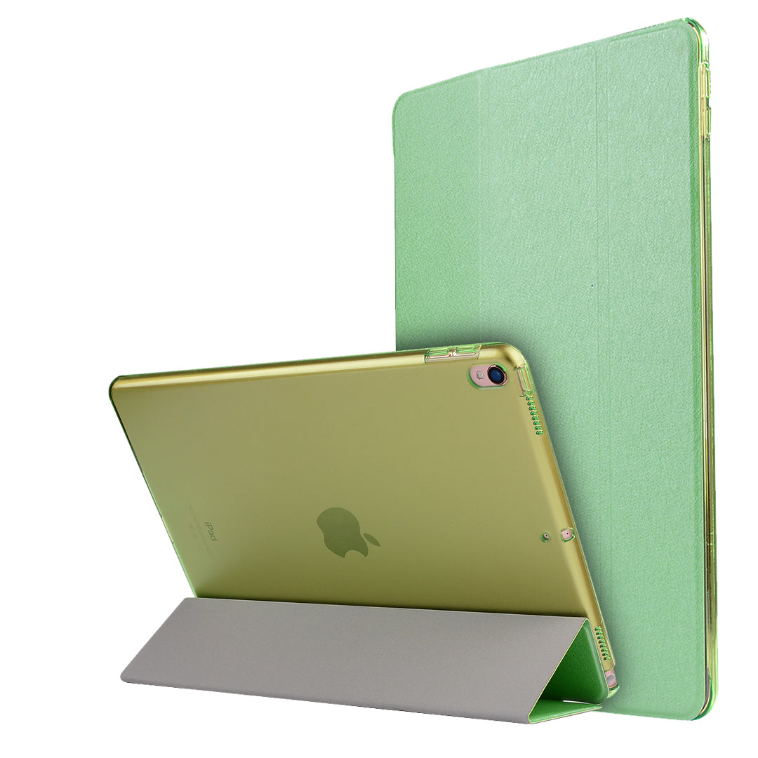 For iPad Air 10.5 (2019) / Pro 10.5 (2017) Tri-Fold Stand Smart Leather Case Silk Texture