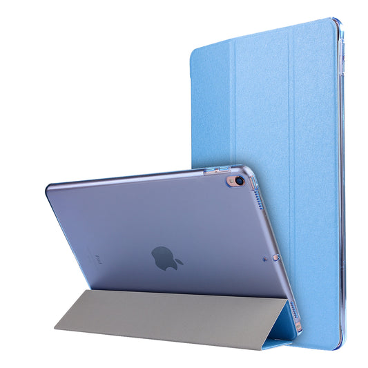 For iPad Air 10.5 (2019) / Pro 10.5 (2017) Tri-Fold Stand Smart Leather Case Silk Texture