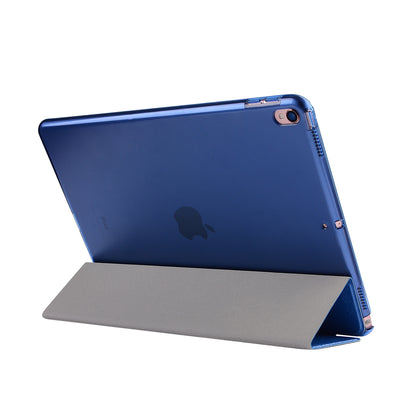 For iPad Air 10.5 (2019) / Pro 10.5 (2017) Tri-Fold Stand Smart Leather Case Silk Texture
