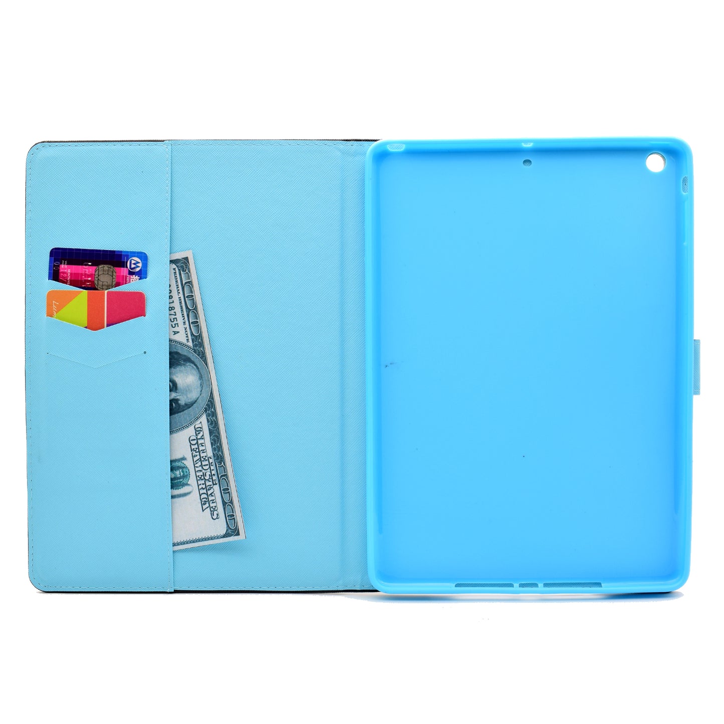 For iPad 9.7 (2018) / 9.7 (2017) Stitching Design Pattern Printing Leather Case with Wallet Stand Function for iPad 9.7 (2018) / 9.7 (2017)