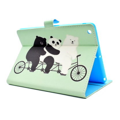 For iPad 9.7 (2018) / 9.7 (2017) Stitching Design Pattern Printing Leather Case with Wallet Stand Function for iPad 9.7 (2018) / 9.7 (2017)