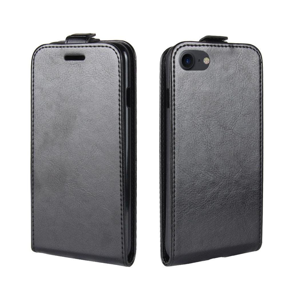 Crazy Horse Skin PU Leather Vertical Flip Phone Casing for iPhone SE (2020)/SE (2022)/8/7 4.7 inch