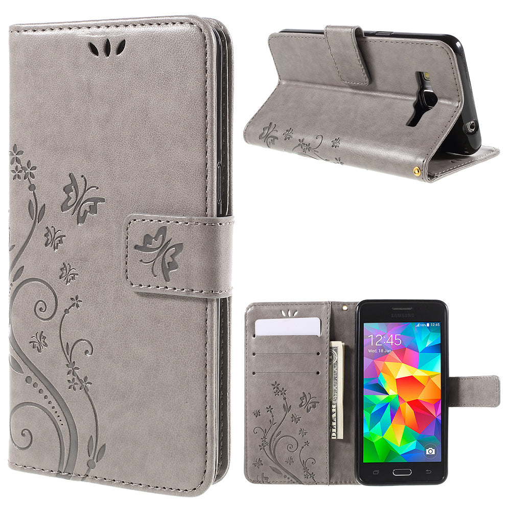 Butterfly Leather Wallet Case for Samsung Galaxy Grand Prime SM-G530