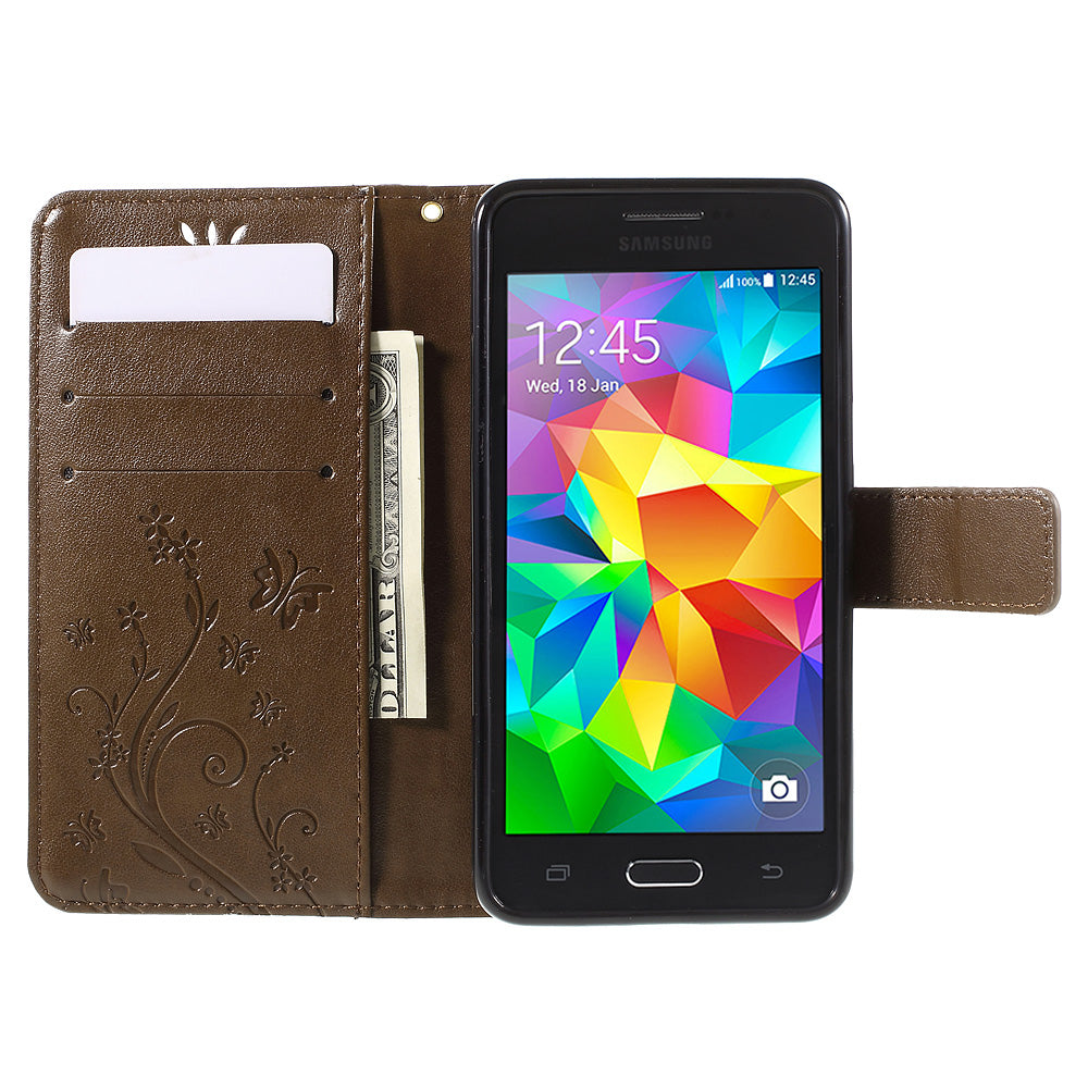 Butterfly Leather Wallet Case for Samsung Galaxy Grand Prime SM-G530