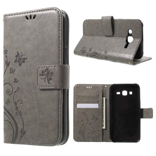 Butterfly Leather Stand Wallet Cover for Samsung Galaxy J5