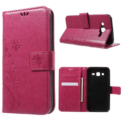 Butterfly Leather Stand Wallet Cover for Samsung Galaxy J5