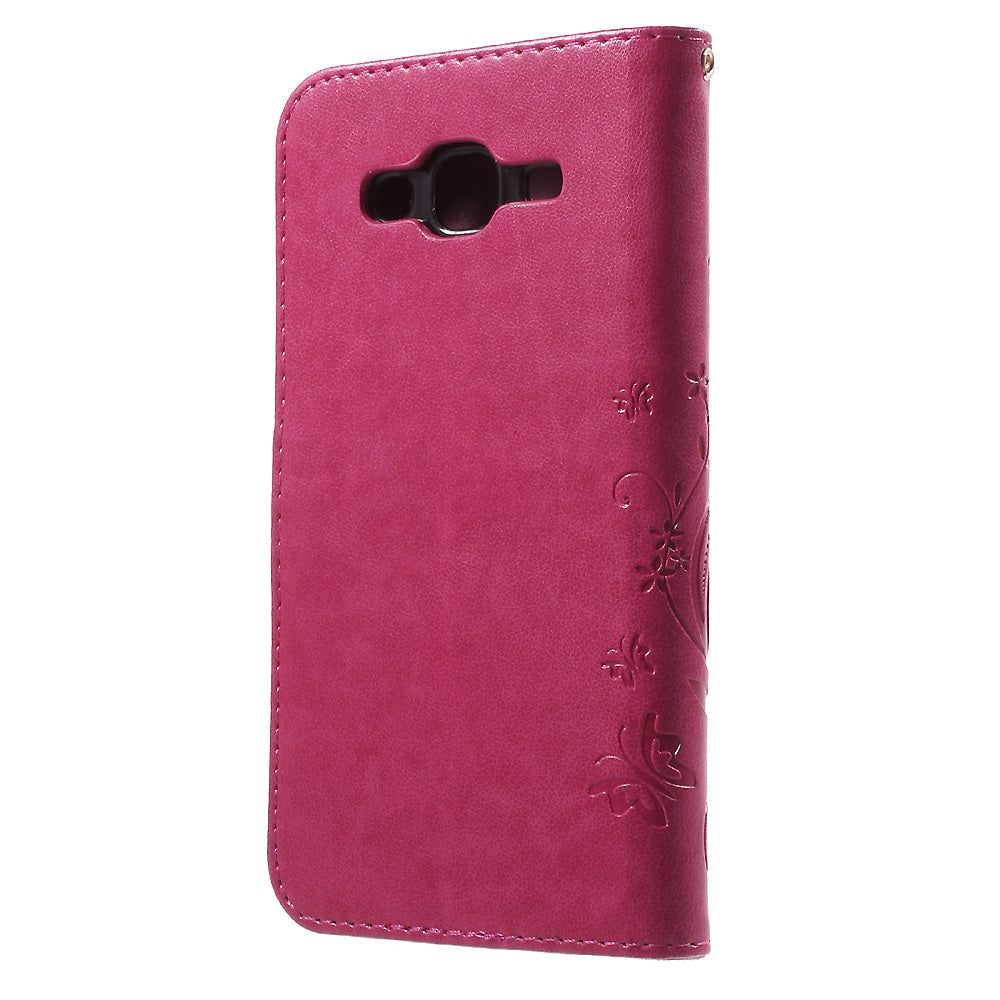 Butterfly Leather Stand Wallet Cover for Samsung Galaxy J5