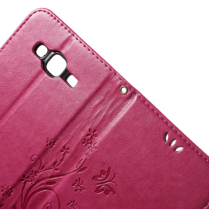 Butterfly Leather Stand Wallet Cover for Samsung Galaxy J5