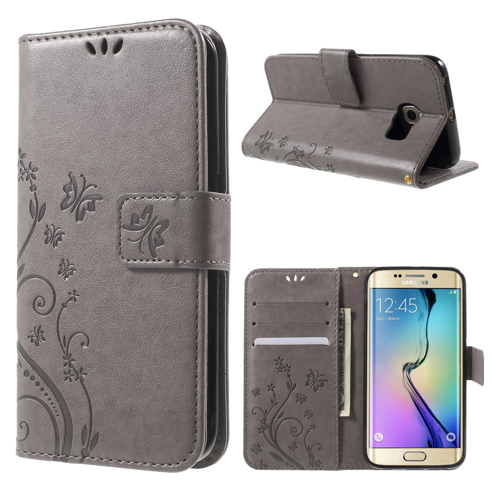 Butterfly Leather Wallet Cover for Samsung Galaxy S6 Edge G925