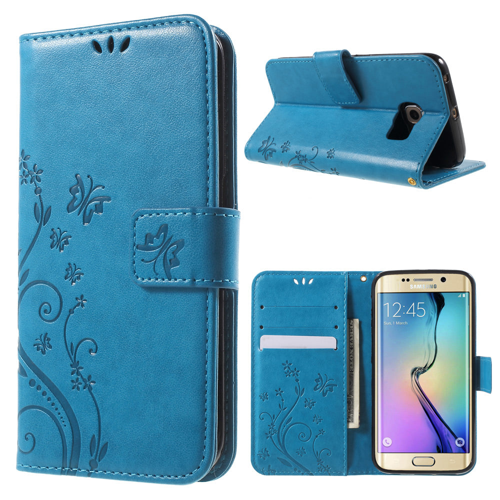 Butterfly Leather Wallet Cover for Samsung Galaxy S6 Edge G925