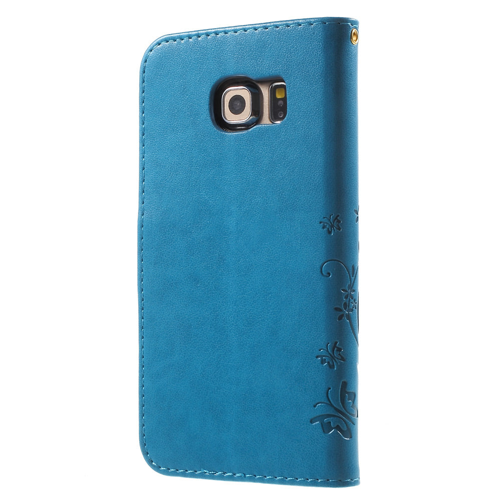 Butterfly Leather Wallet Cover for Samsung Galaxy S6 Edge G925