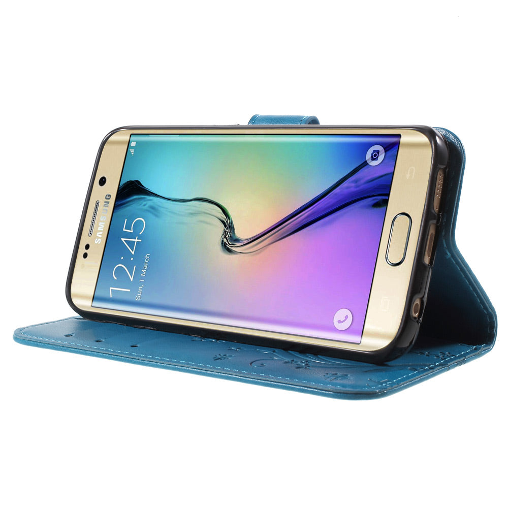 Butterfly Leather Wallet Cover for Samsung Galaxy S6 Edge G925