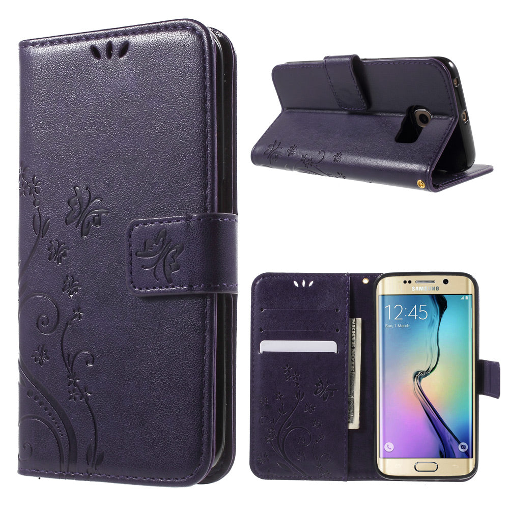 Butterfly Leather Wallet Cover for Samsung Galaxy S6 Edge G925
