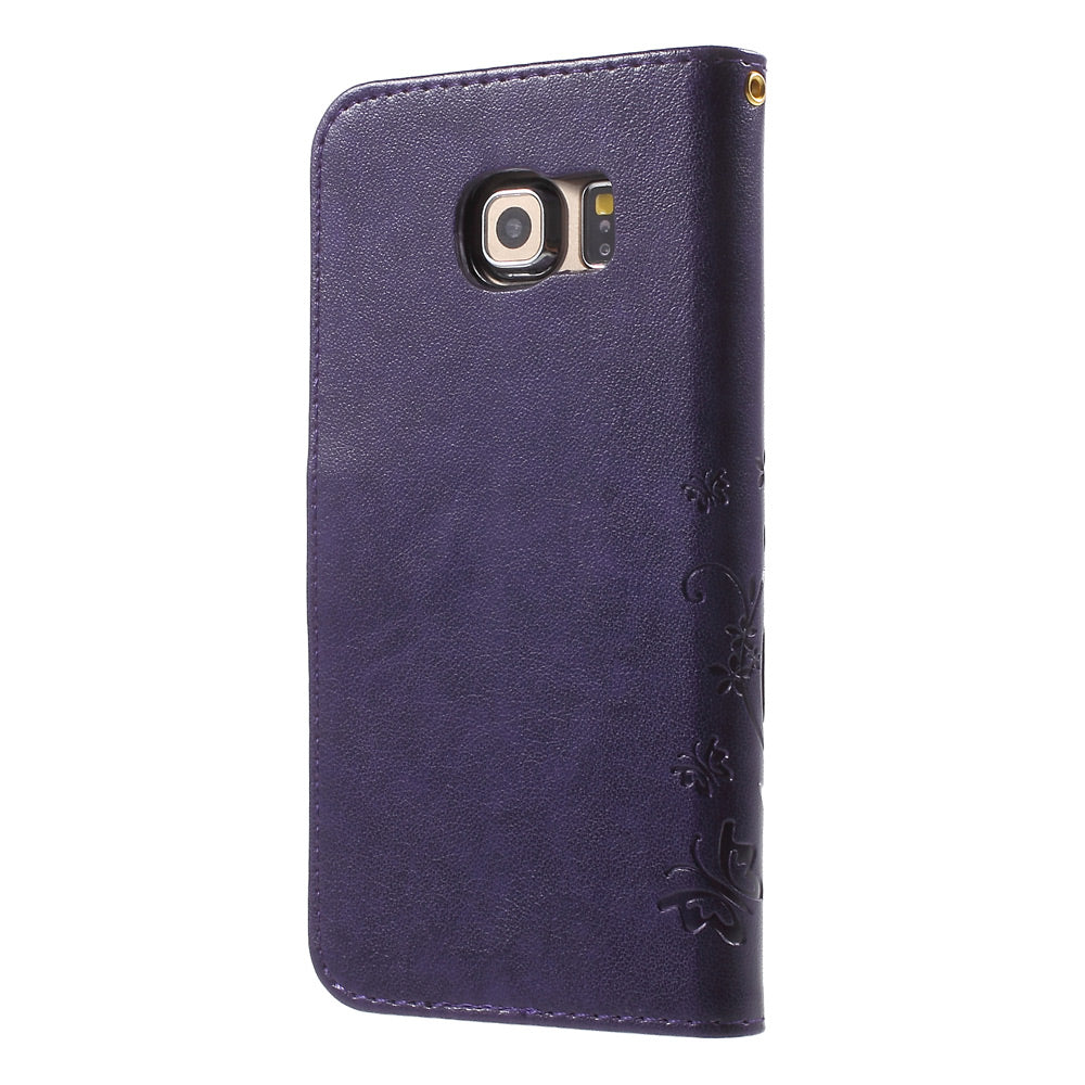 Butterfly Leather Wallet Cover for Samsung Galaxy S6 Edge G925